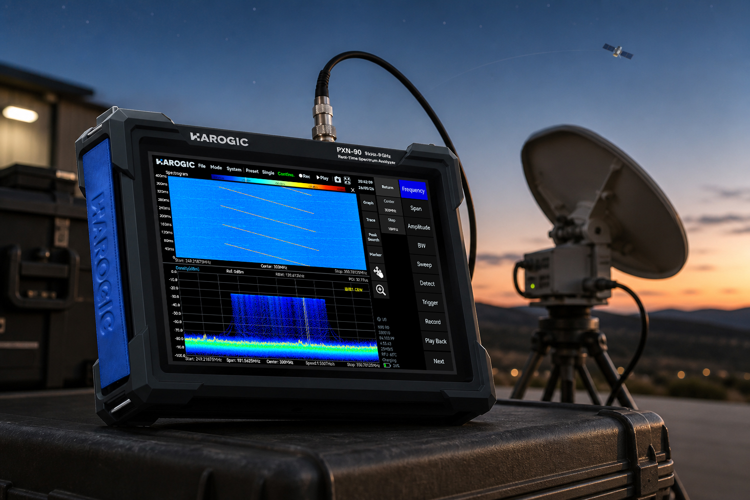 HAROGIC spectrum analyzer satellite monitoring application image