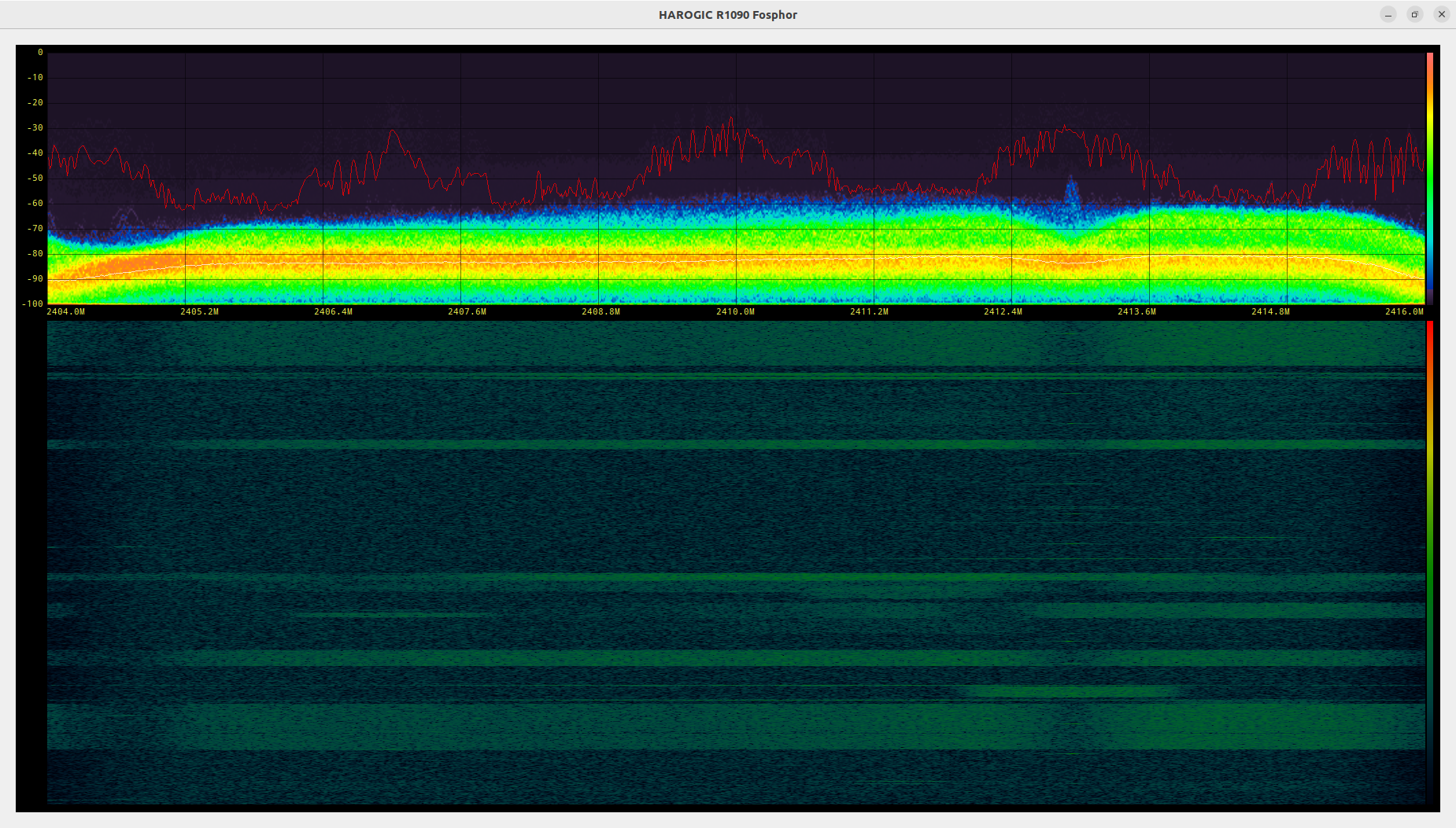 Fosphor RTSA demo in GNU Radio on the host computer